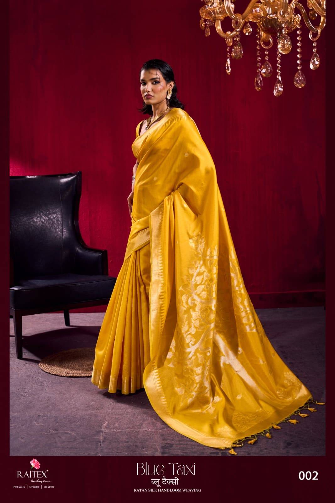 Blue Taxi By Raj Tex 001 to 006 Series Indian Traditional Wear Collection Beautiful Stylish Fancy Colorful Party Wear & Occasional Wear Satin Crepe Sarees At Wholesale Price